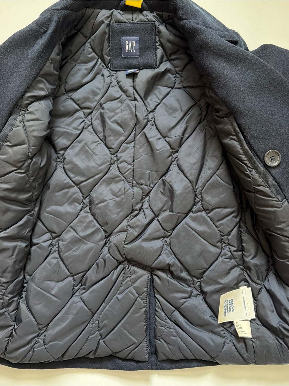 GAP Kids Navy Double-Breasted Peacoat Navy Boys Size Small 6 - 7 - Picture 8 of 9